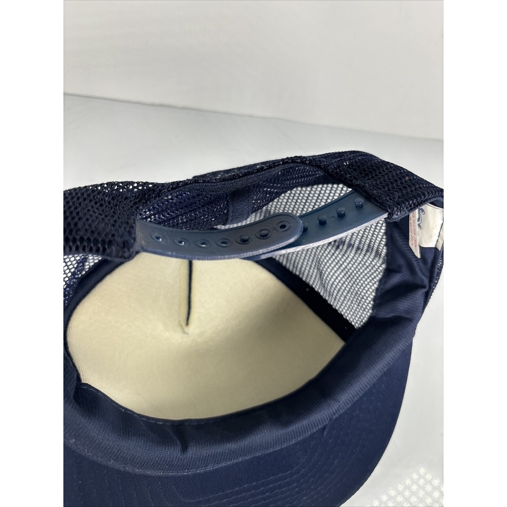 Vintage JET Contracting Snapback Trucker Hat Cap Foam Screen Print Lid Blue - Picture 7 of 7